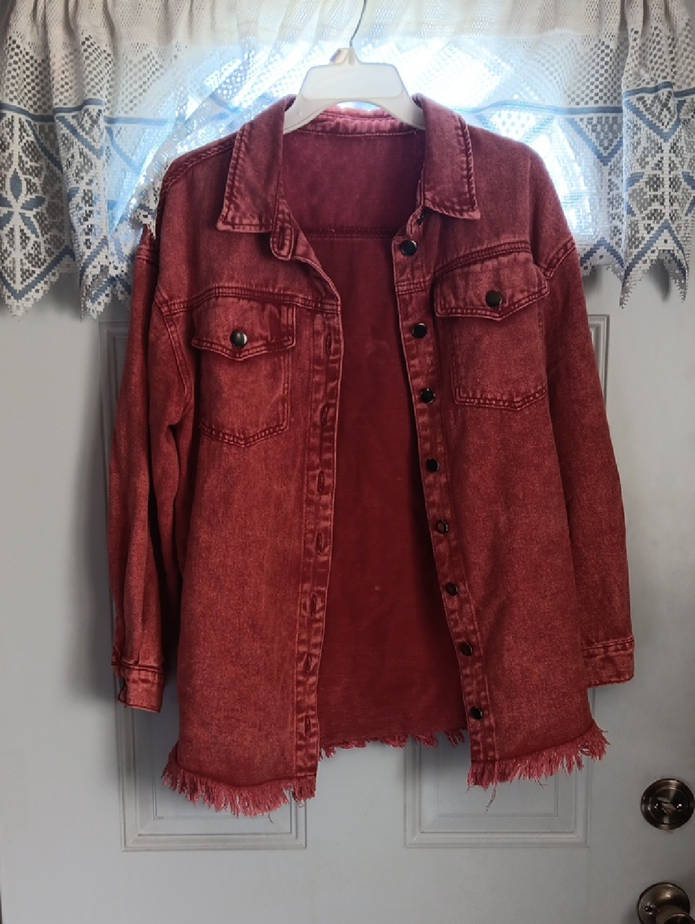 Dark Rose Cotton Soft DEMIN Like Jacket